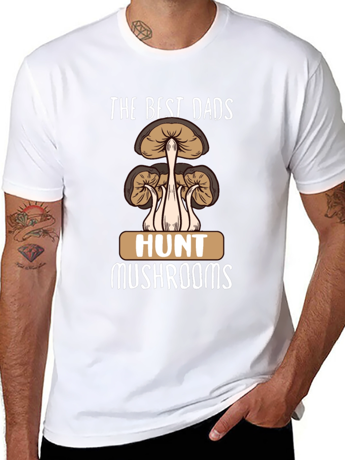 Best Dads Hunt Mushrooms Graphic T-Shirt