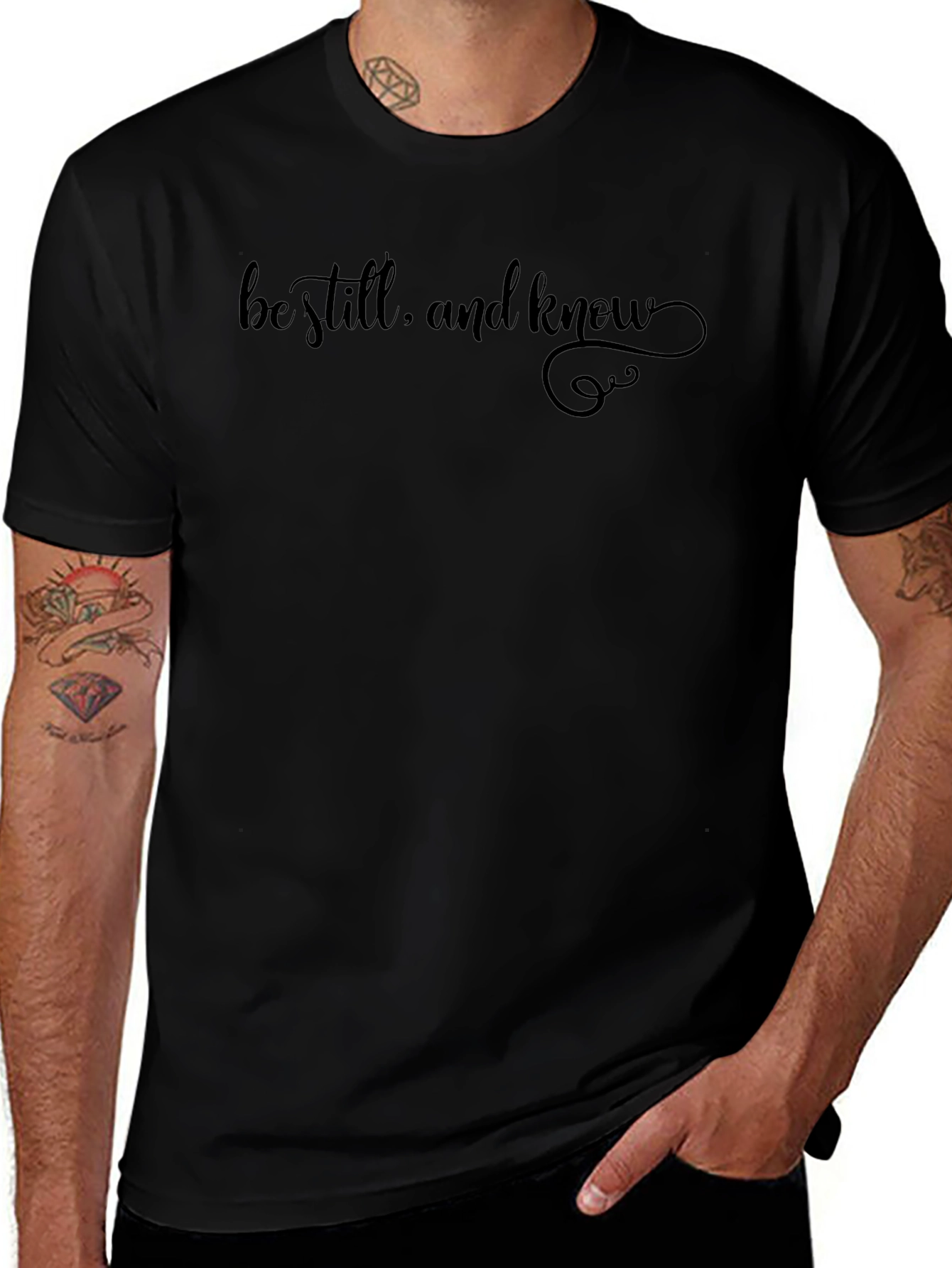 Be Still and Know Graphic Tee - Black