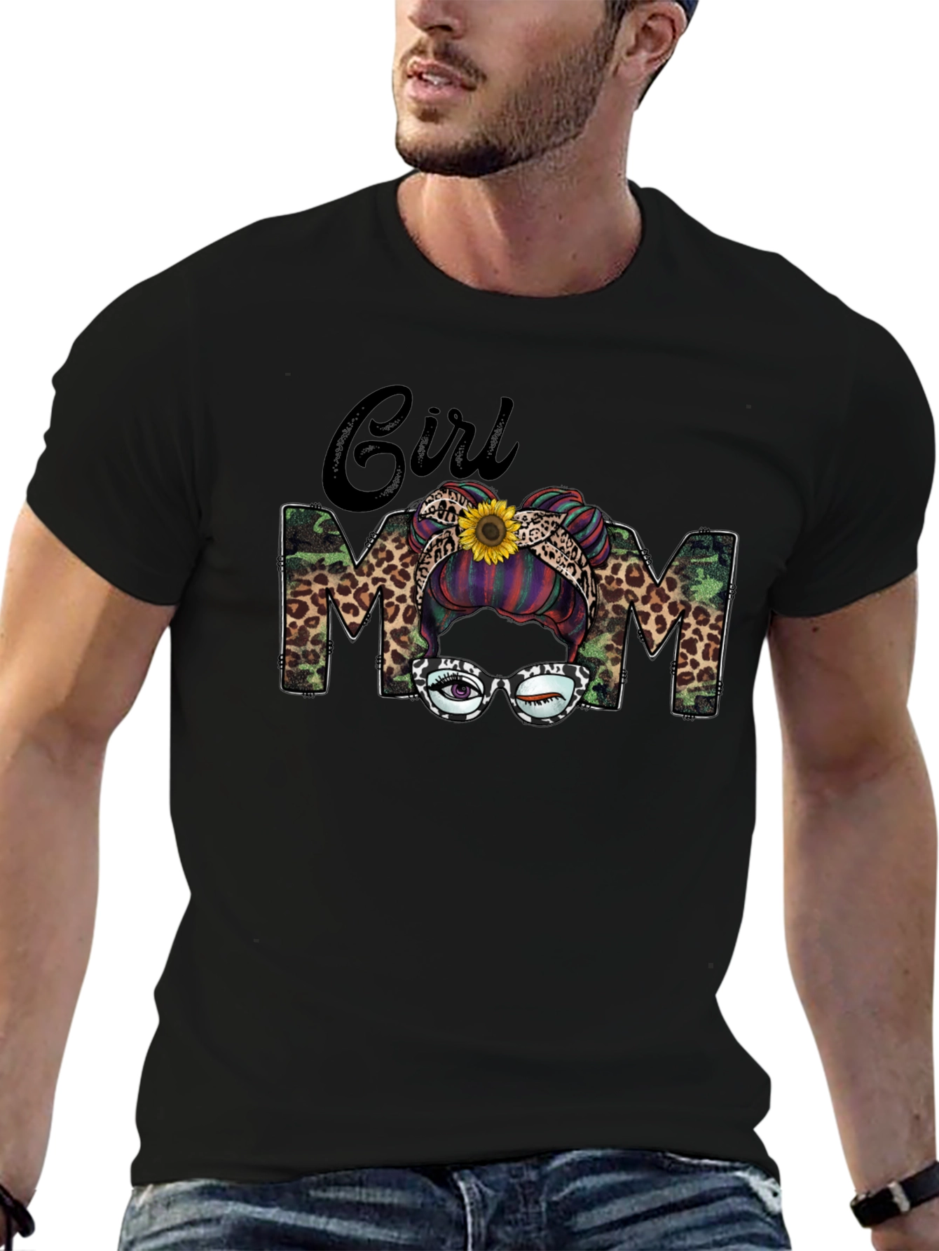 Girl Mom Camo Leopard T-Shirt