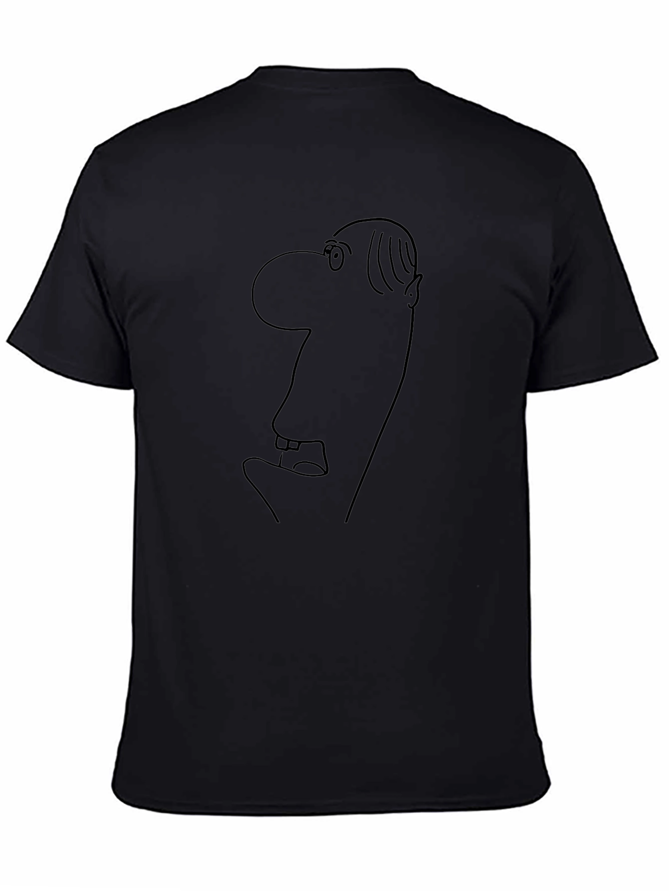 Abstract Face Outline Black T-Shirt