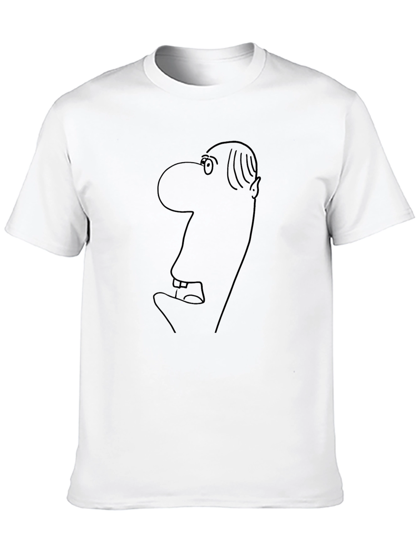 Abstract Face Outline Black T-Shirt