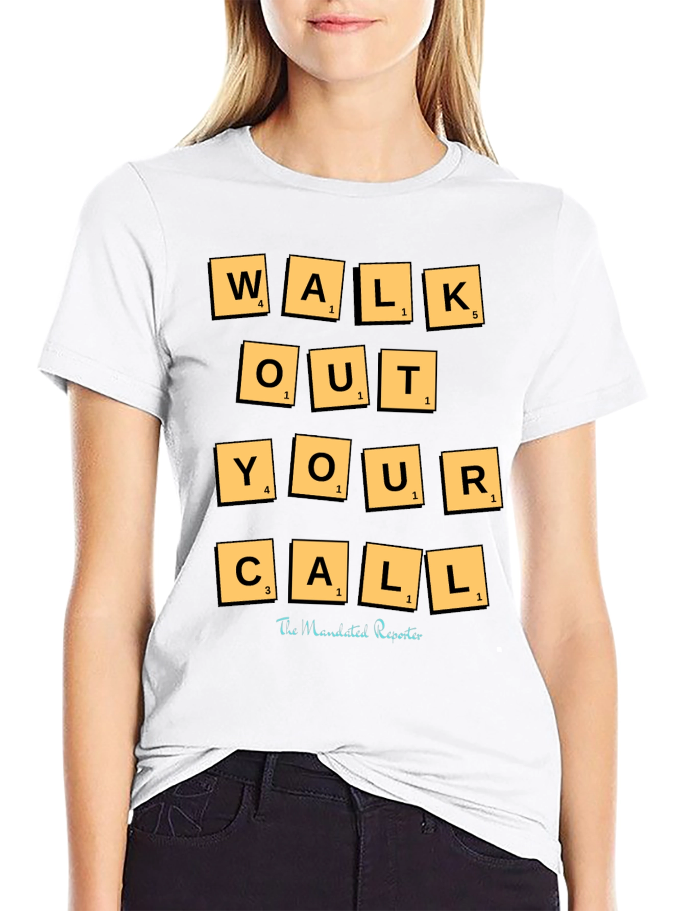 Walk Out Your Call T-Shirt - Scrabble Tile Design