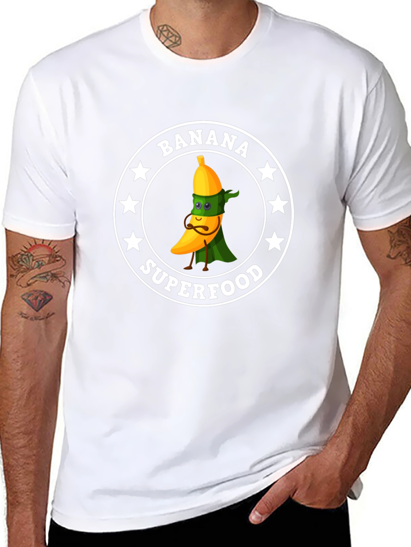 Banana Superfood T-Shirt - Funny Cartoon Fruit Tee
