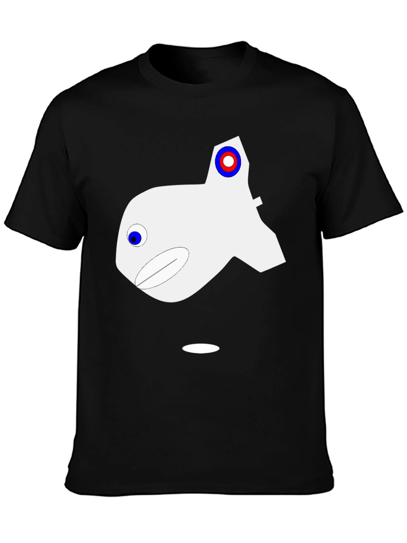 Abstract Fish Graphic Black T-Shirt