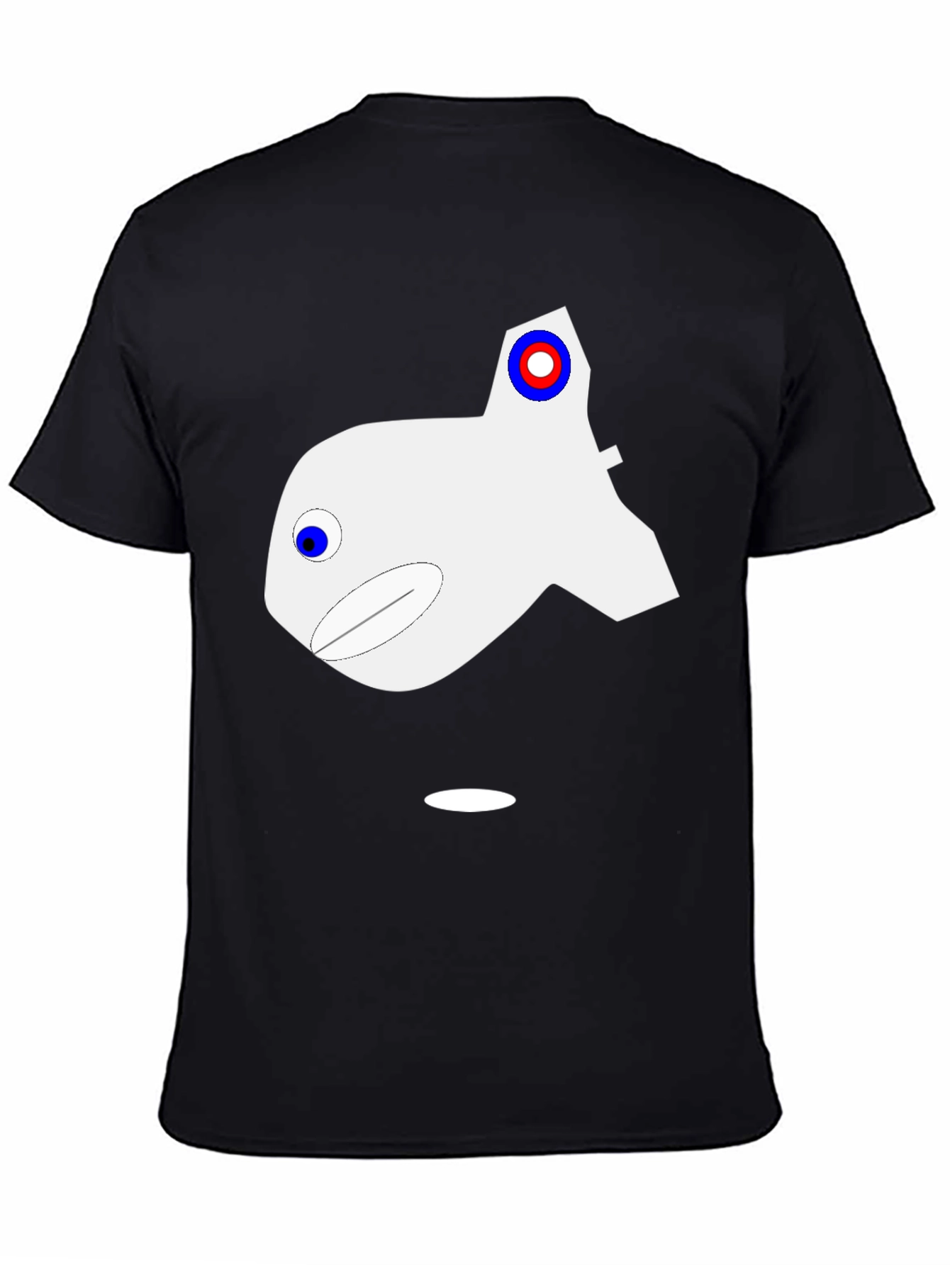 Abstract Fish Graphic Black T-Shirt