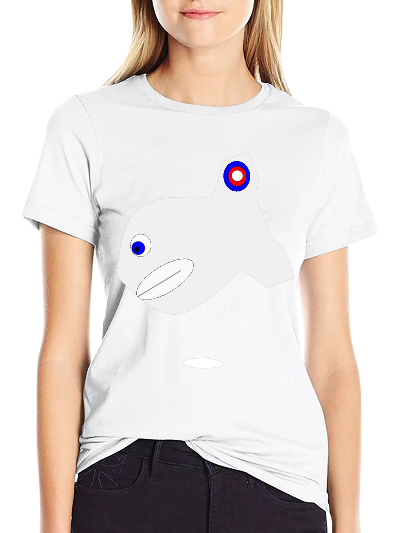 Abstract Fish Graphic Black T-Shirt
