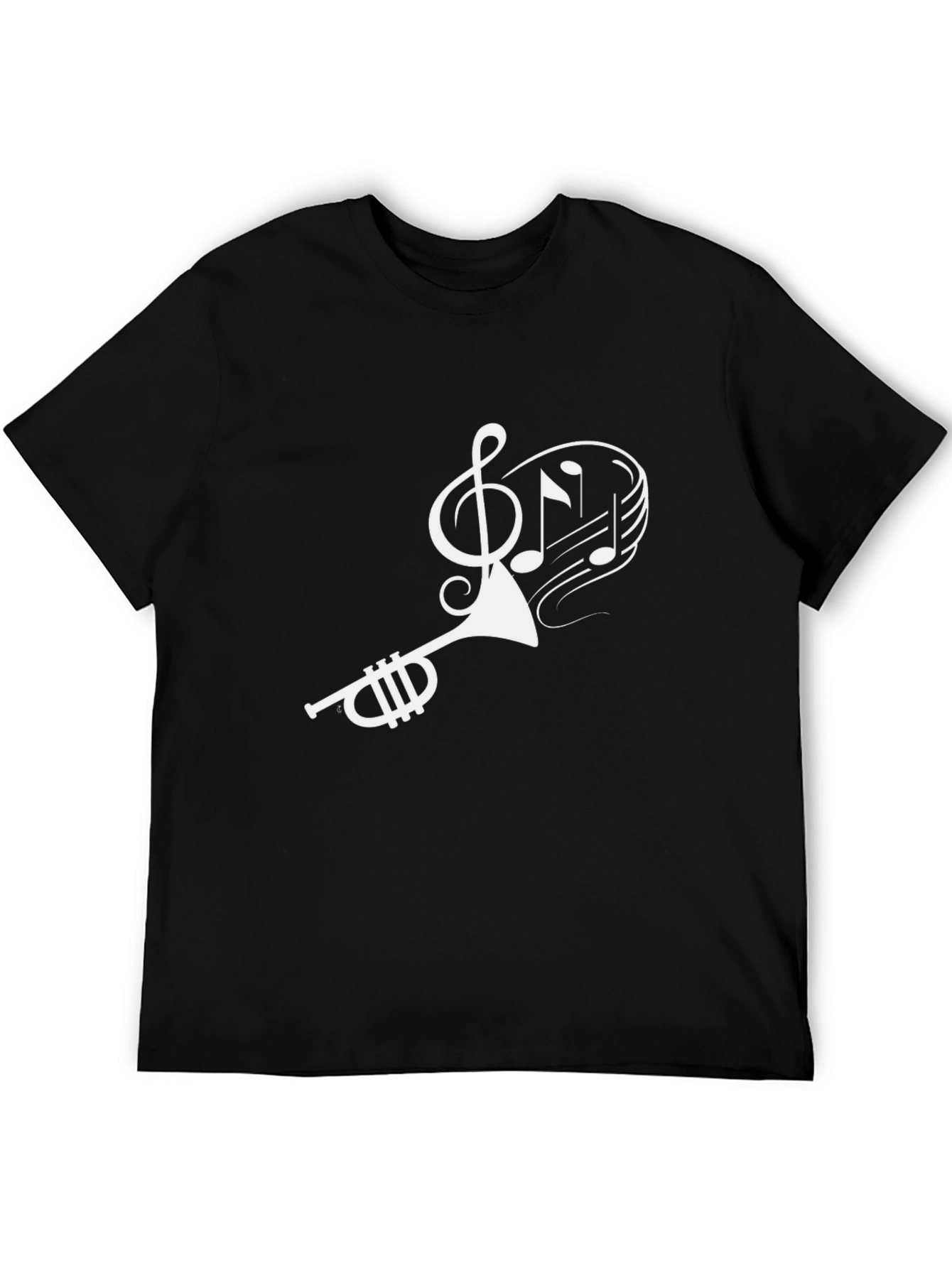 Musical Trumpet Graphic T-Shirt - Black
