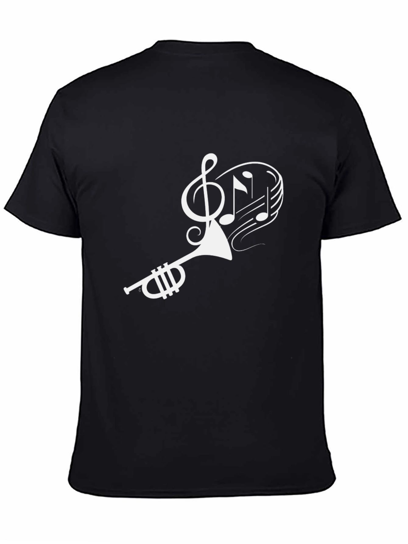 Musical Trumpet Graphic T-Shirt - Black