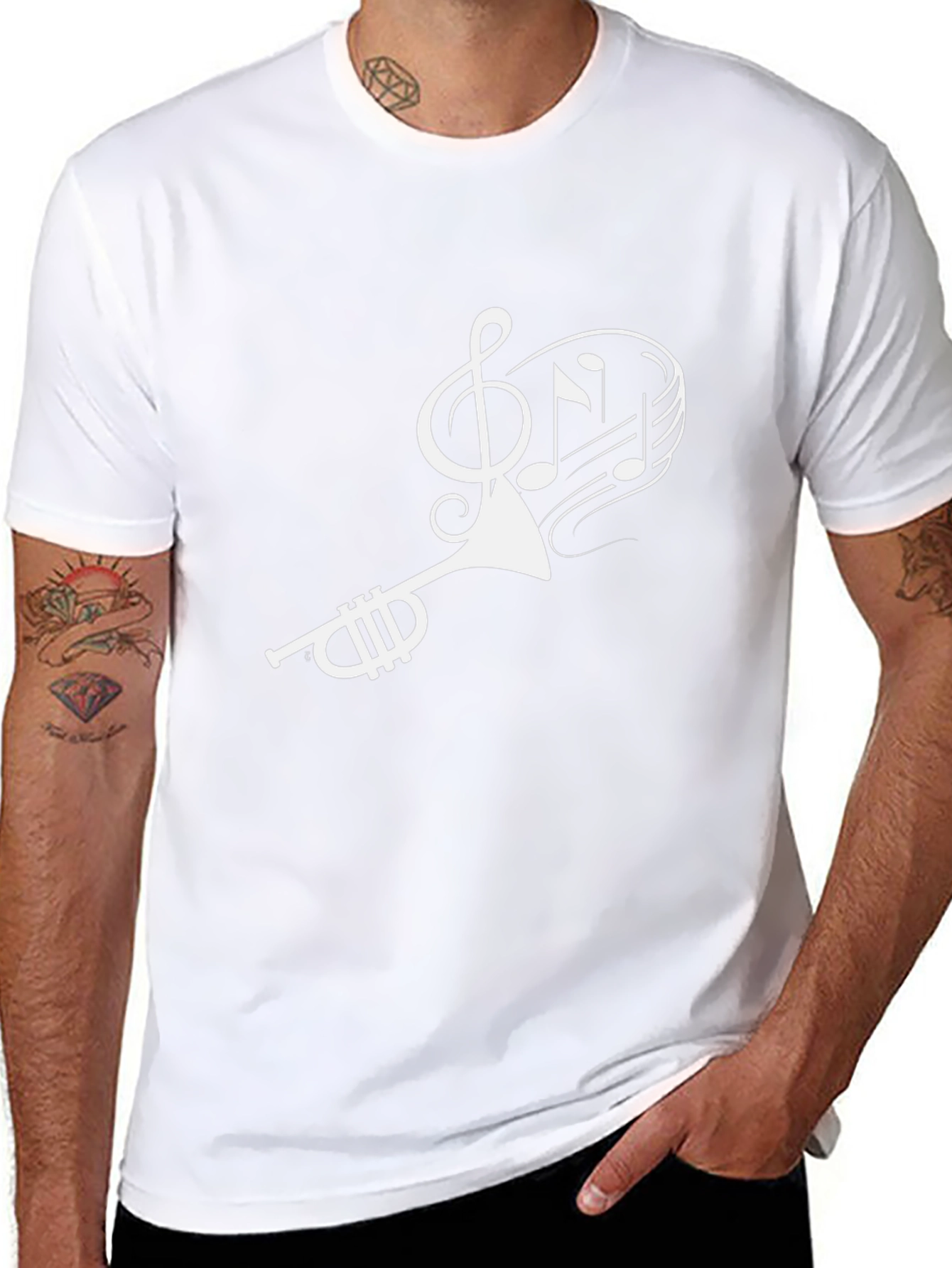 Musical Trumpet Graphic T-Shirt - Black