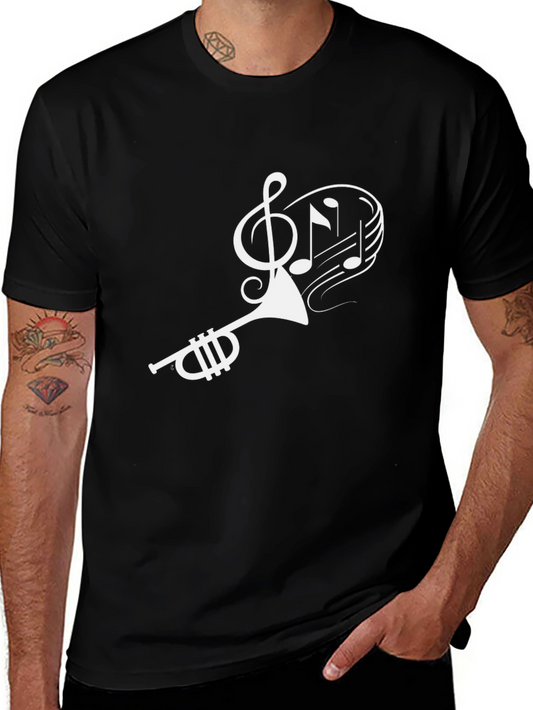 Musical Trumpet Graphic T-Shirt - Black