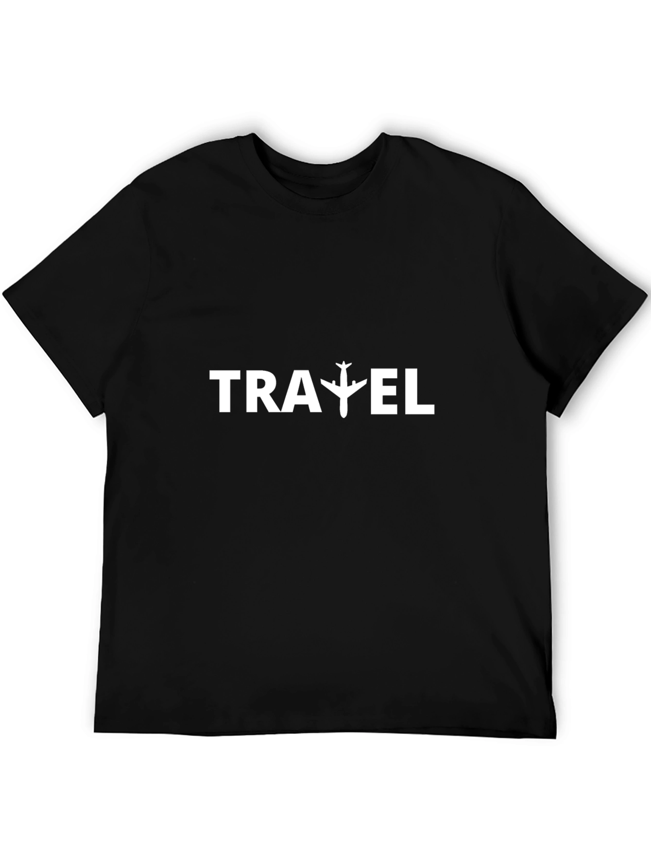 Travel Airplane Graphic Tee - Black