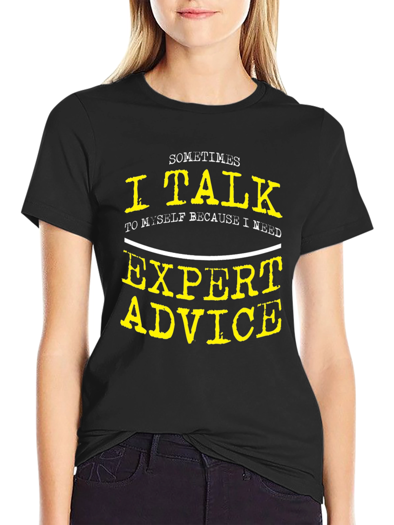 Funny Expert Advice Graphic Tee - Black Cotton T-Shirt