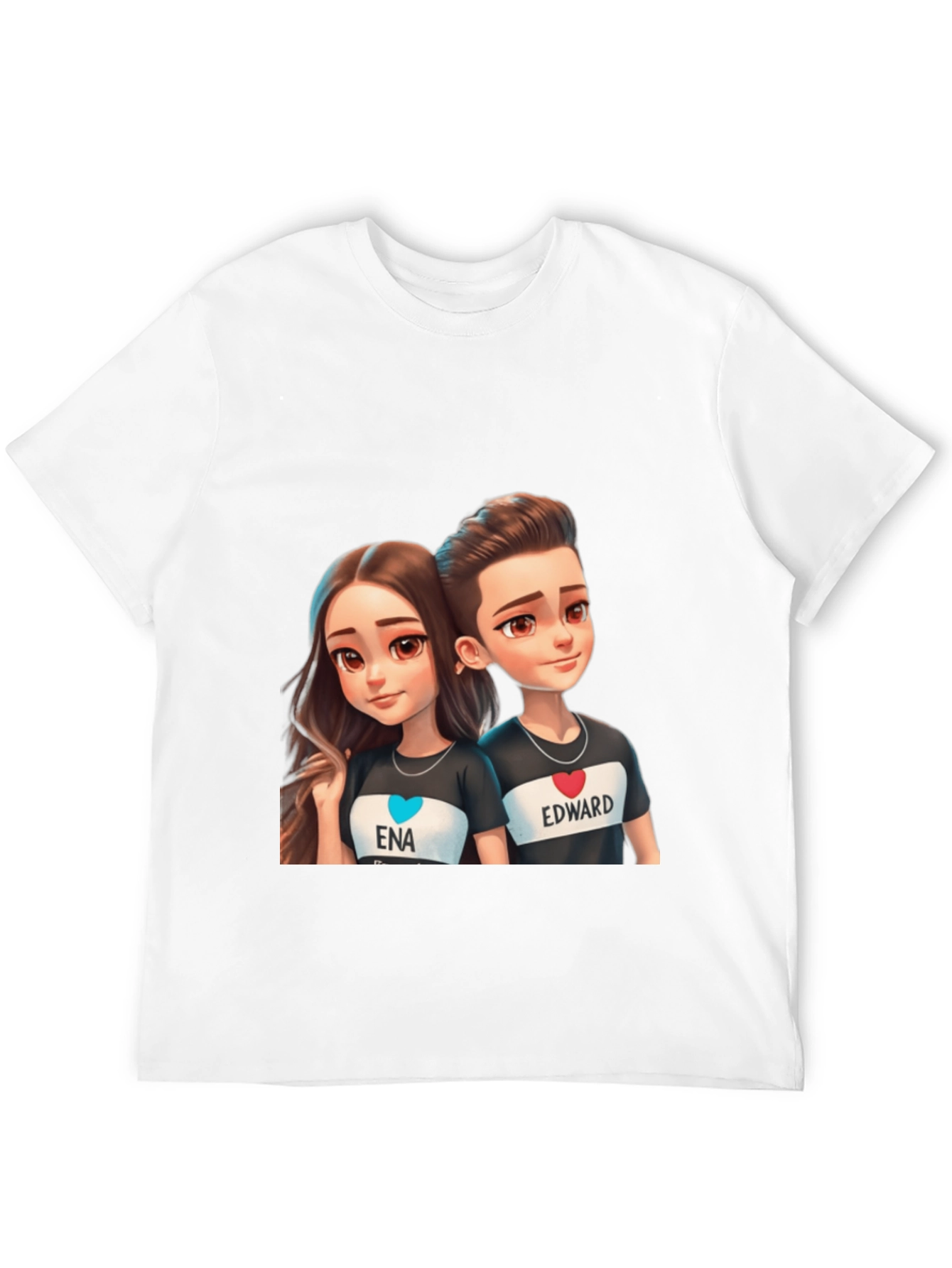 Couple Cartoon Print Tee - Ena & Edward