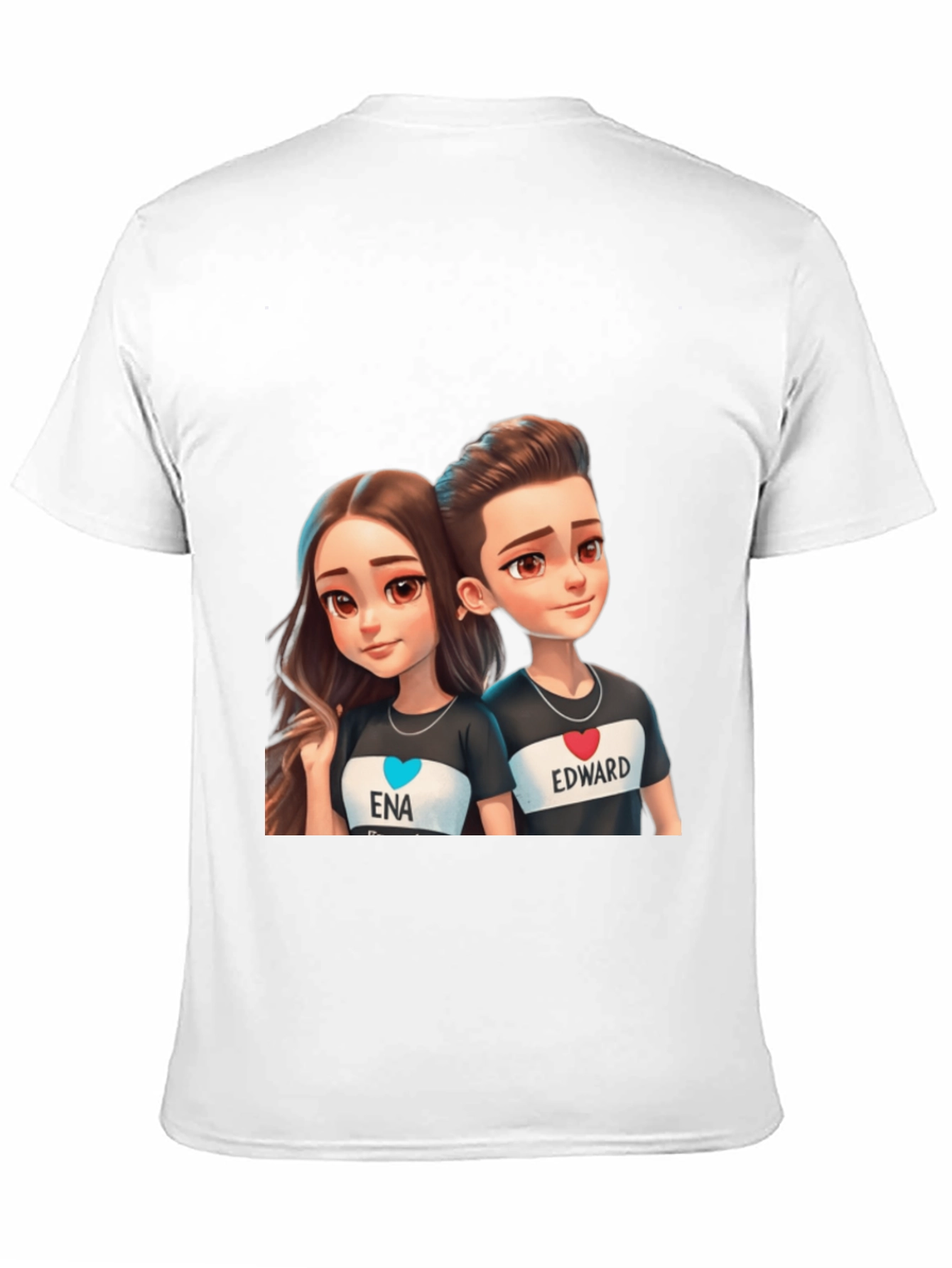 Couple Cartoon Print Tee - Ena & Edward