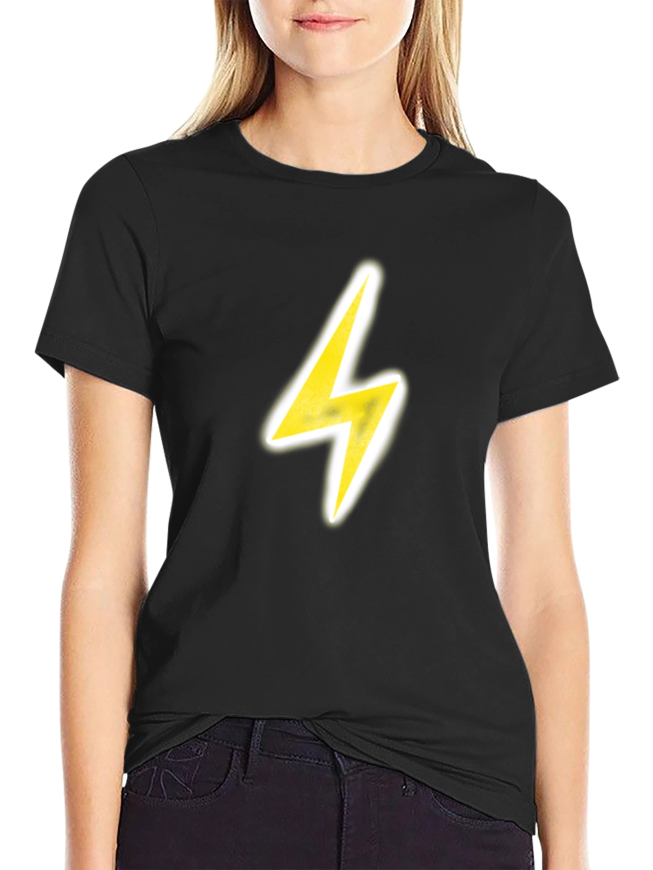 Lightning Bolt Graphic Tee - Black