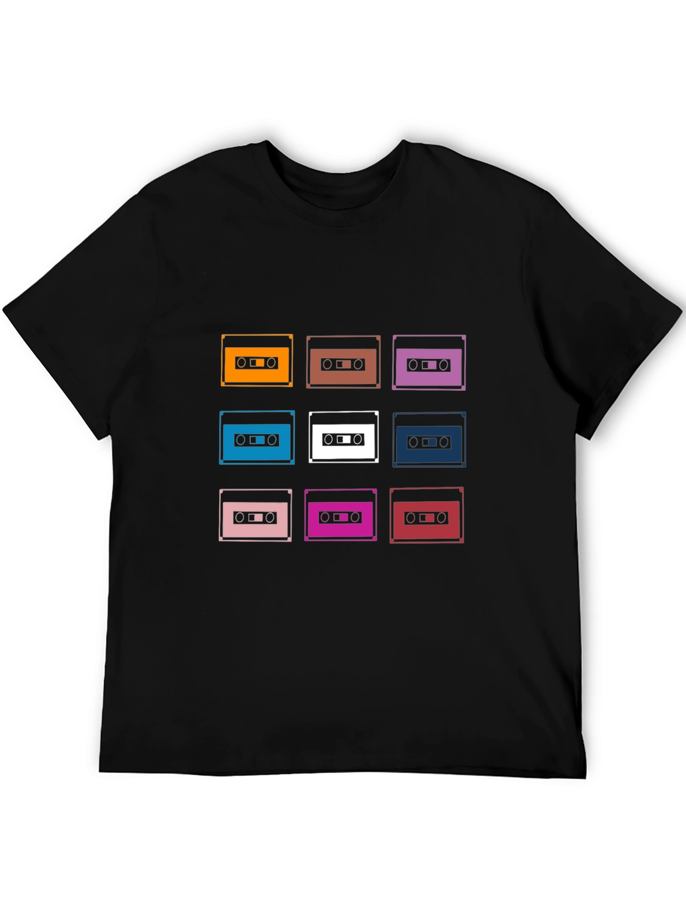 Retro Cassette Tape Graphic Tee - Black