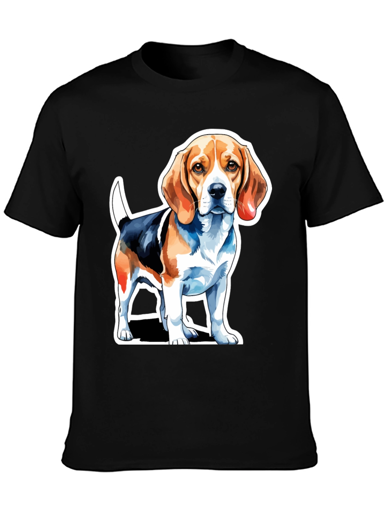 Beagle Dog Graphic Tee - Mens Black T-Shirt