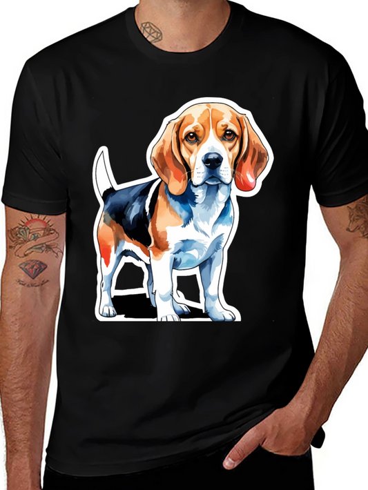 Beagle Dog Graphic Tee - Mens Black T-Shirt