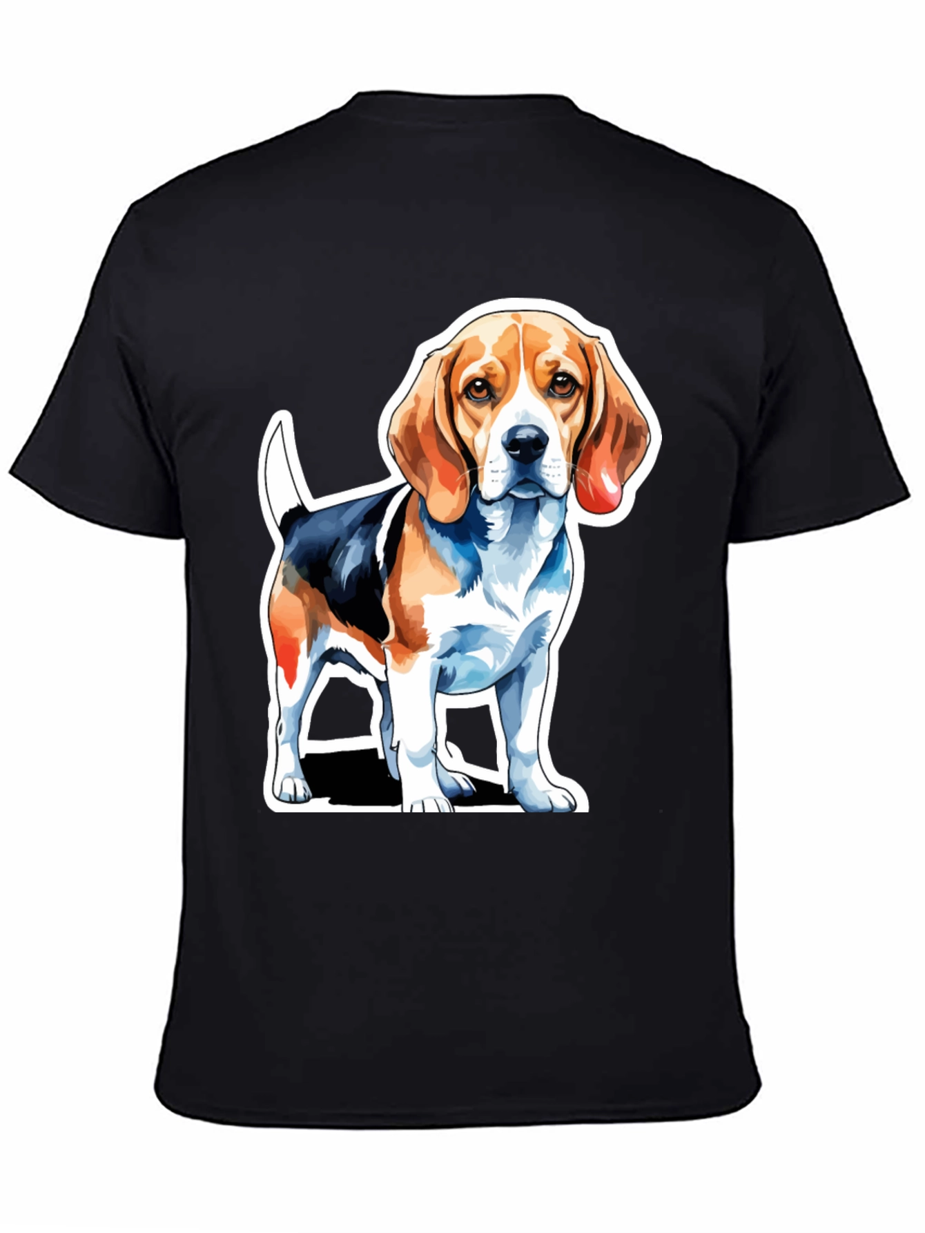 Beagle Dog Graphic Tee - Mens Black T-Shirt