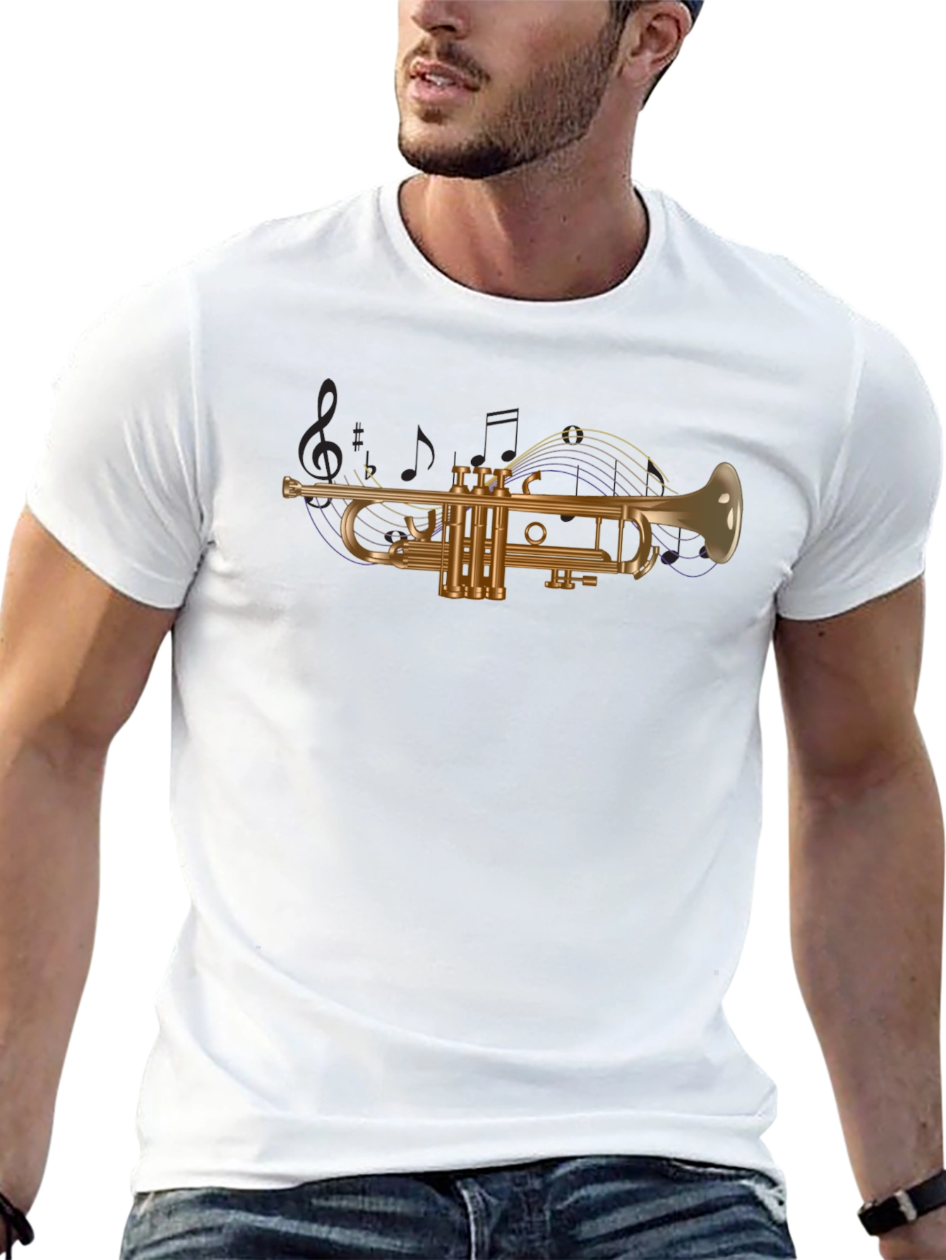 Trumpet Graphic Tee - Musical Instrument T-Shirt