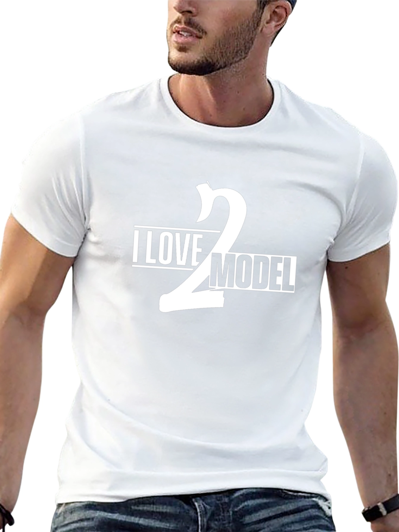 I Love 2 Model Black T-Shirt