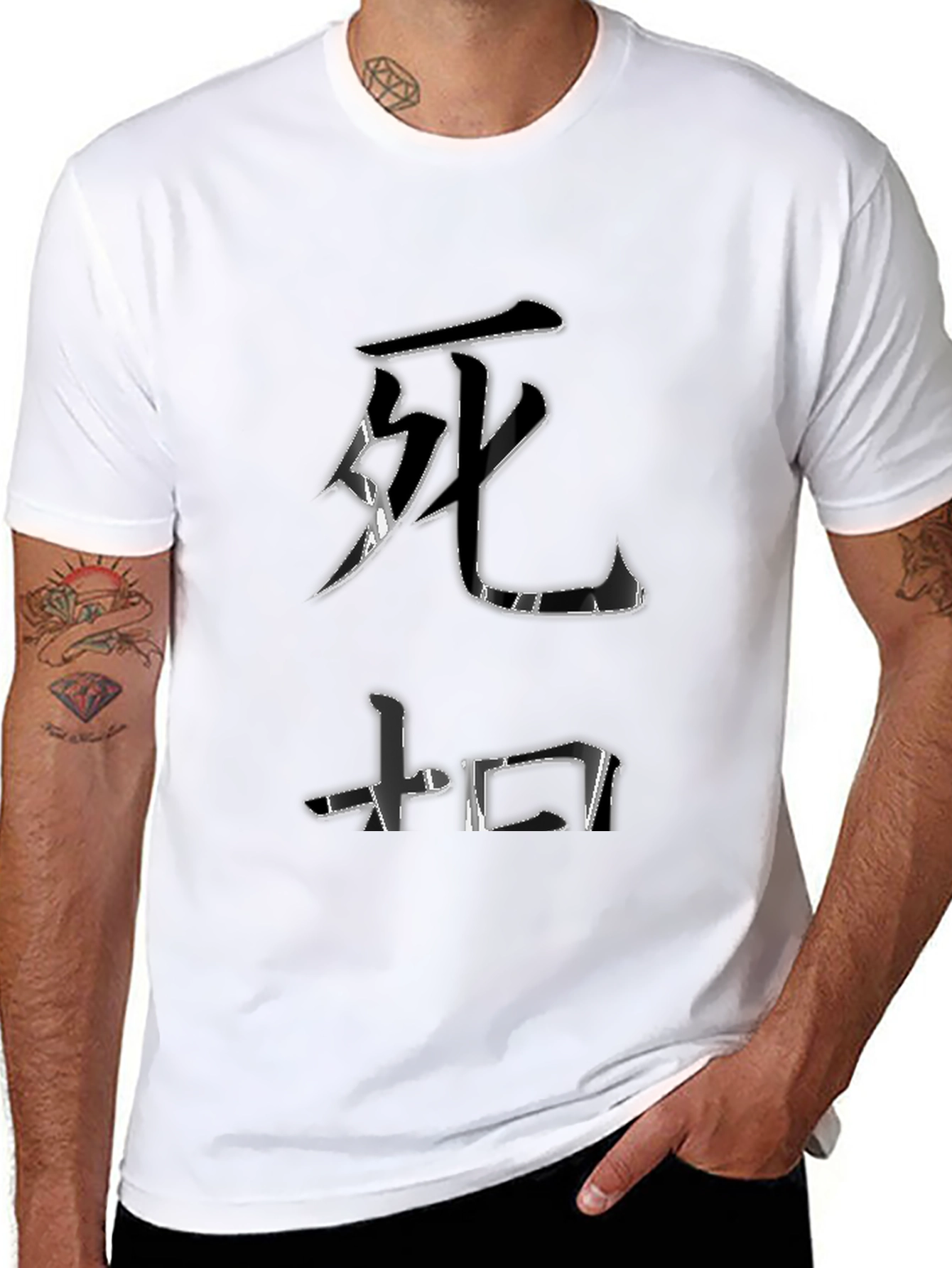 Death Symbol Graphic Tee - Black Cotton T-Shirt
