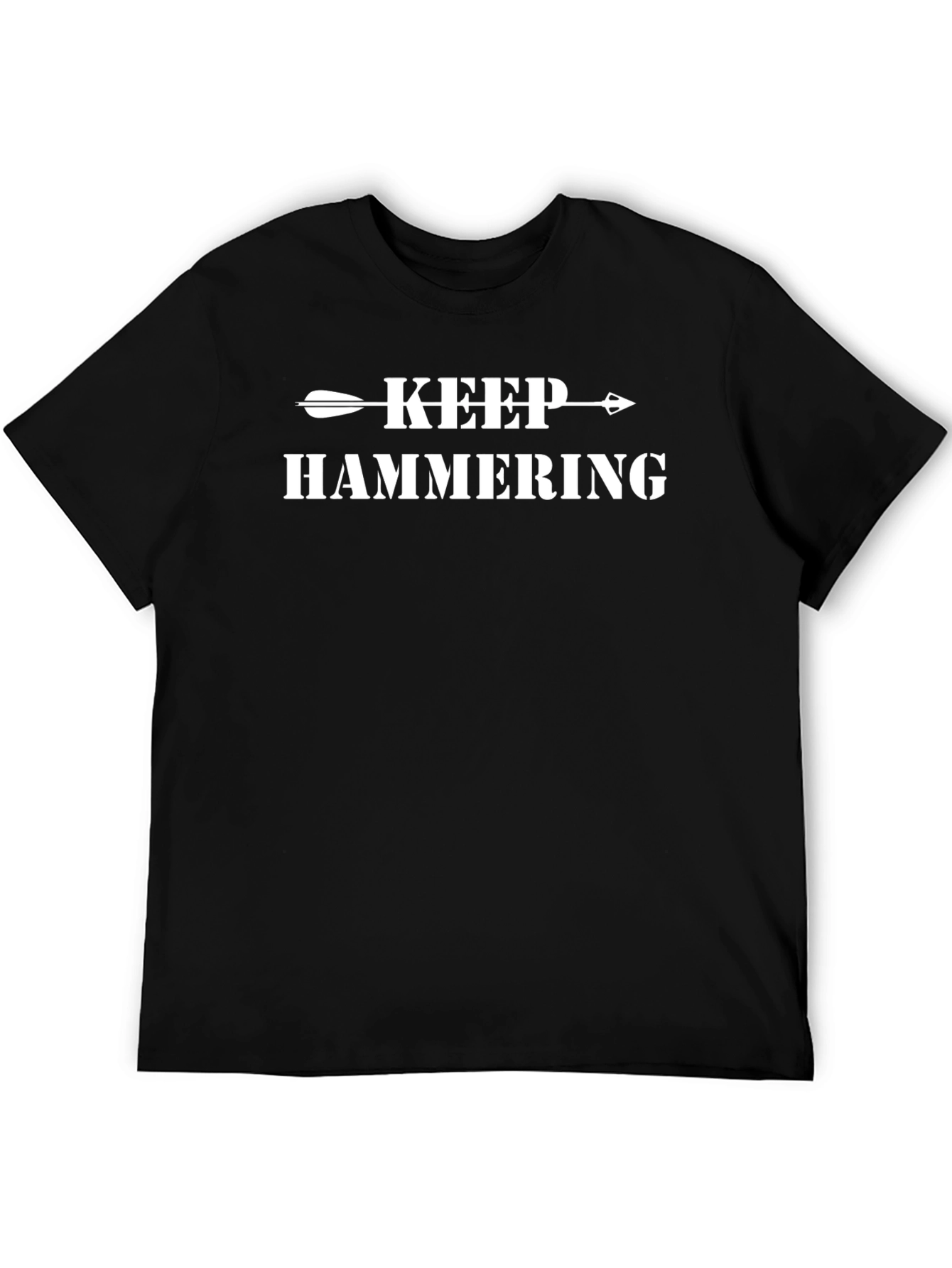 Keep Hammering Arrow Tee - Bold Graphic Print T-Shirt
