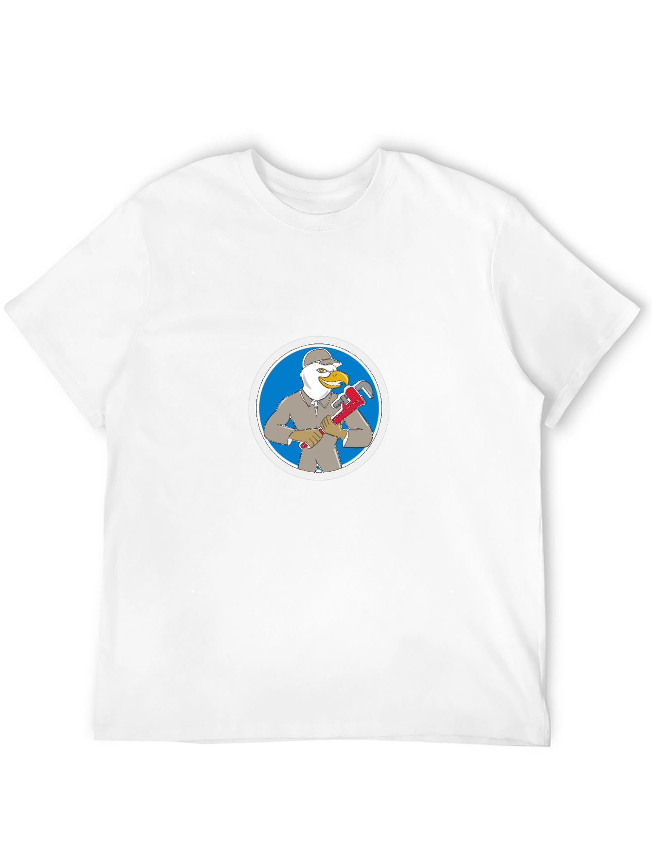 Black T-Shirt with Seagull Plumber Graphic