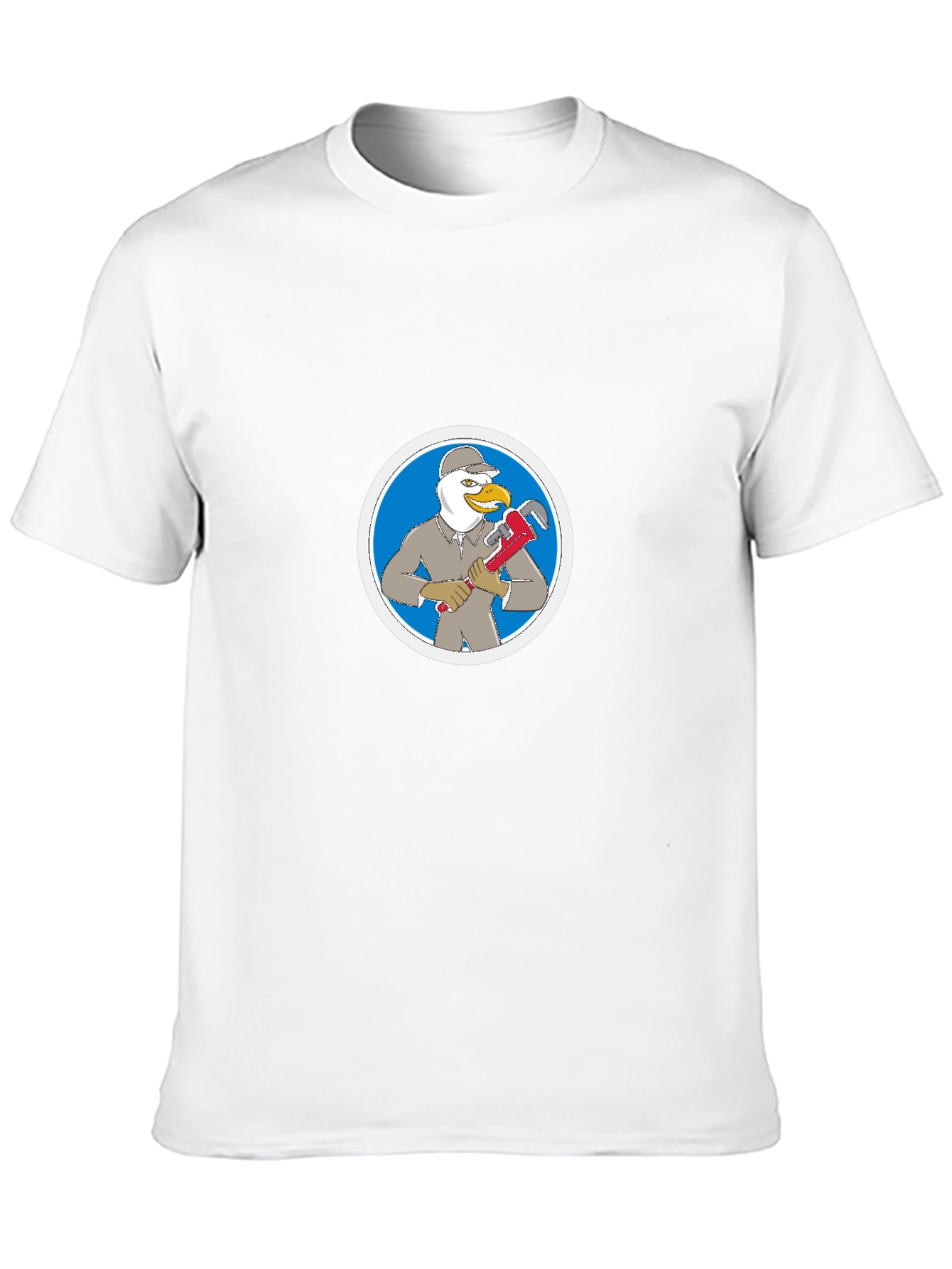 Black T-Shirt with Seagull Plumber Graphic