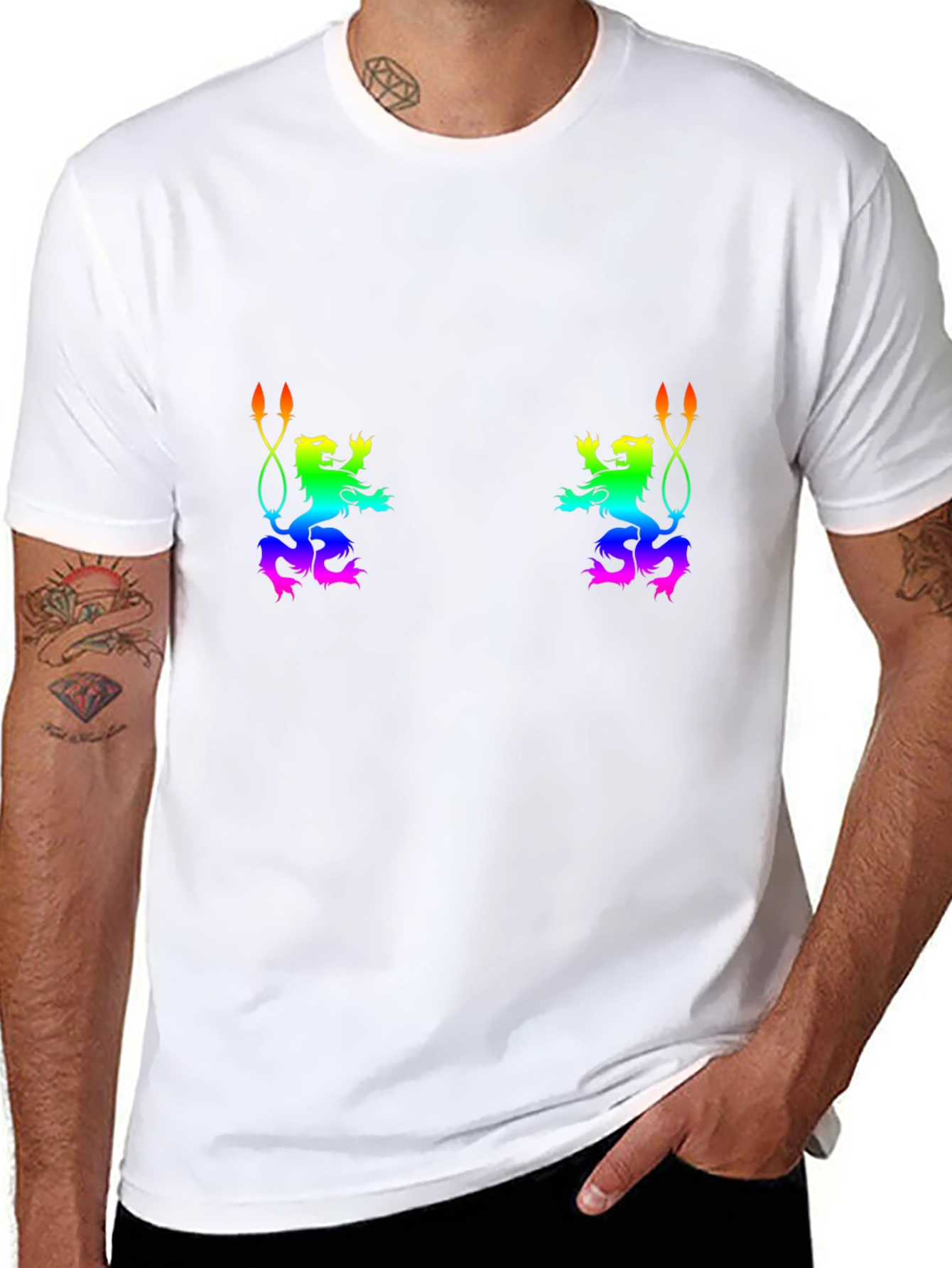 Rainbow Lion Rampant Black Tee