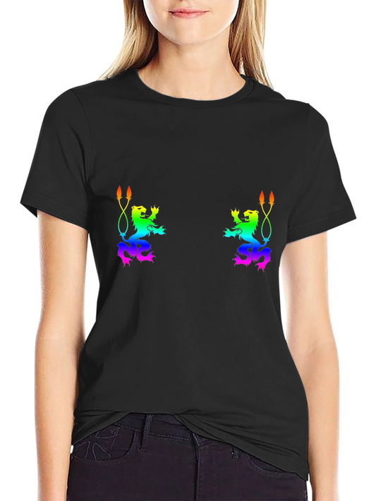 Rainbow Lion Rampant Black Tee