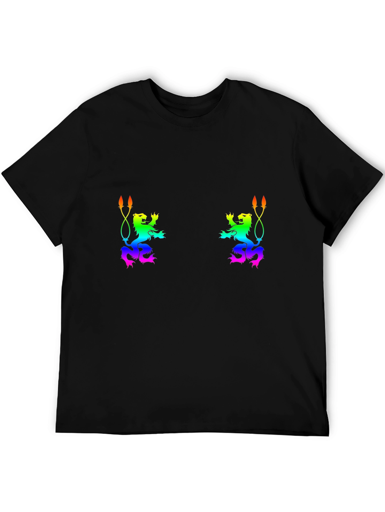 Rainbow Lion Rampant Black Tee