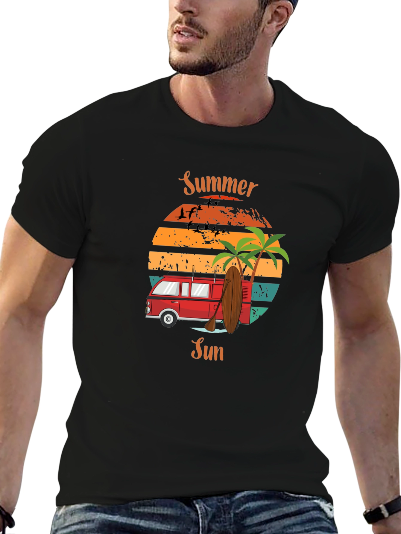 Summer Sun Retro Van T-Shirt - Beach Vibes