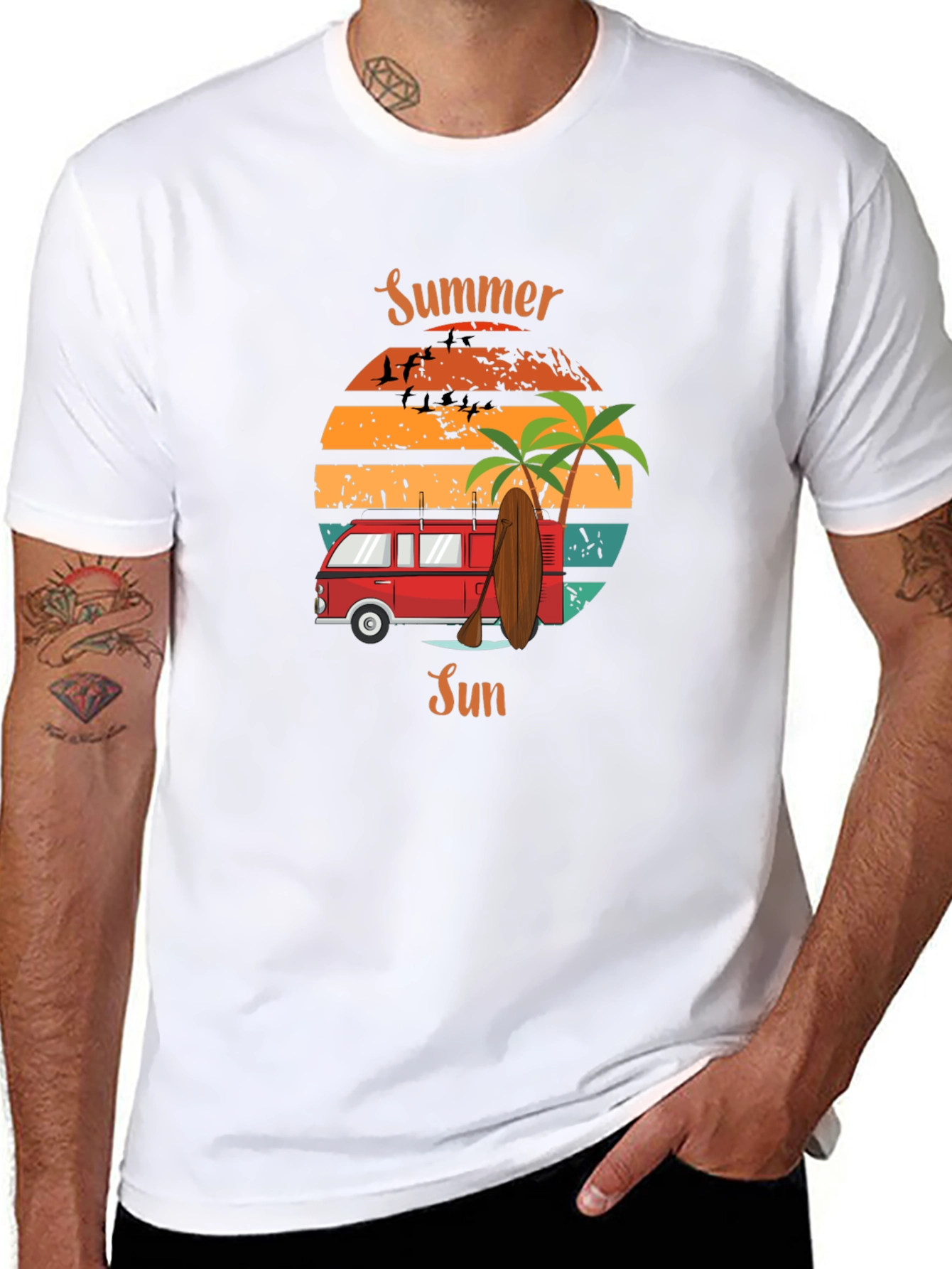 Summer Sun Retro Van T-Shirt - Beach Vibes