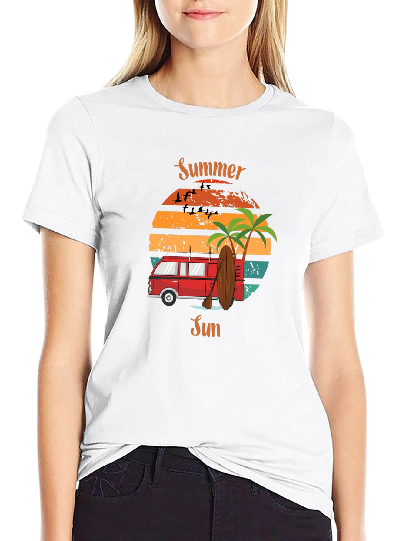 Summer Sun Retro Van T-Shirt - Beach Vibes