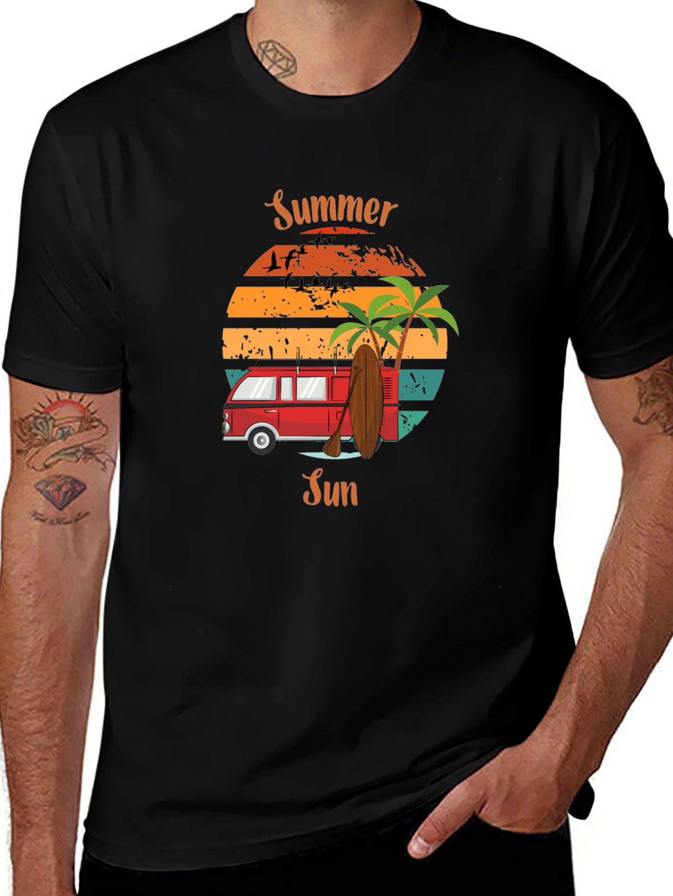 Summer Sun Retro Van T-Shirt - Beach Vibes