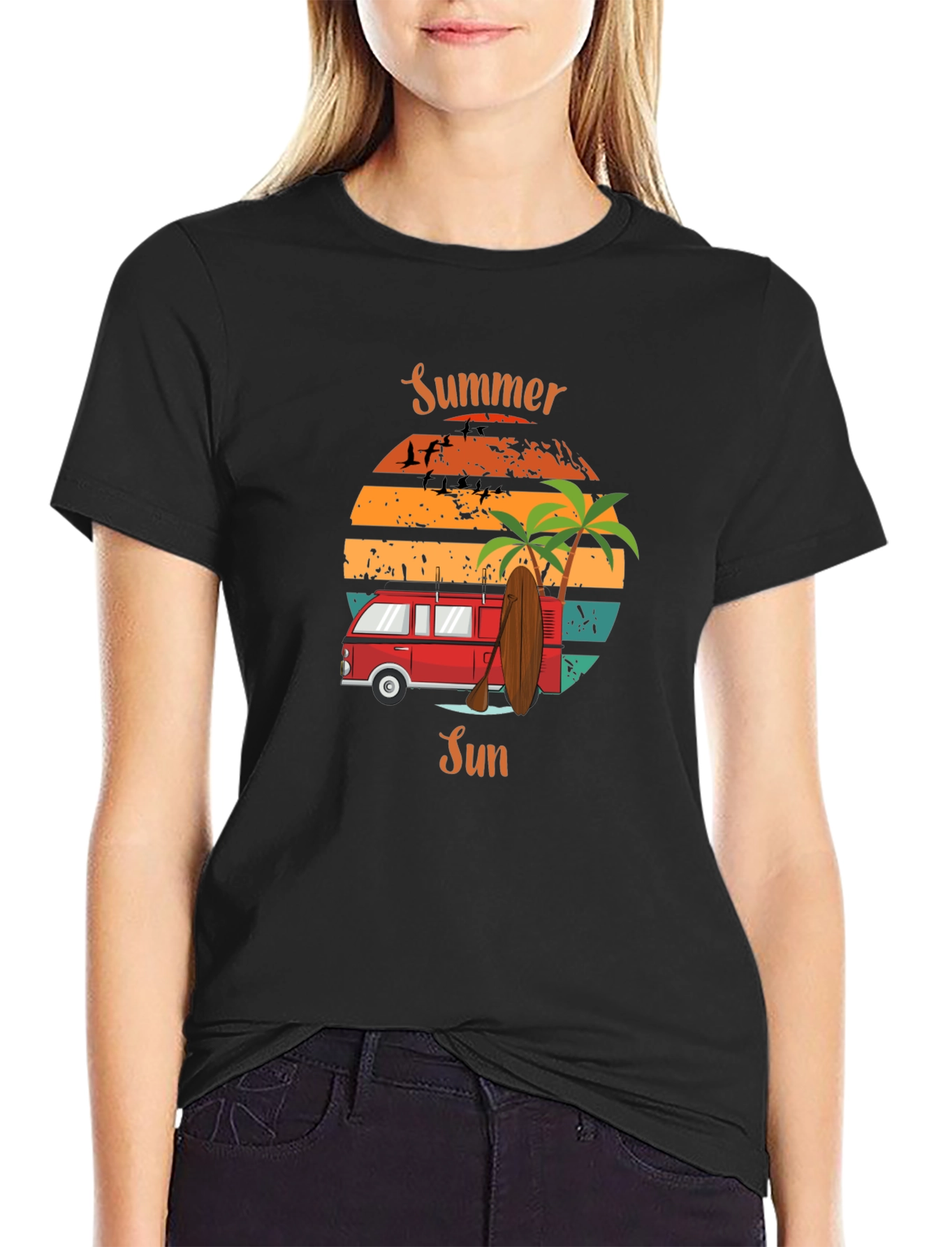 Summer Sun Retro Van T-Shirt - Beach Vibes