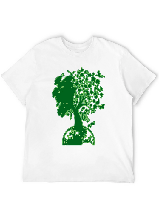 Musical Earth Tree Graphic T-Shirt - Nature & Music
