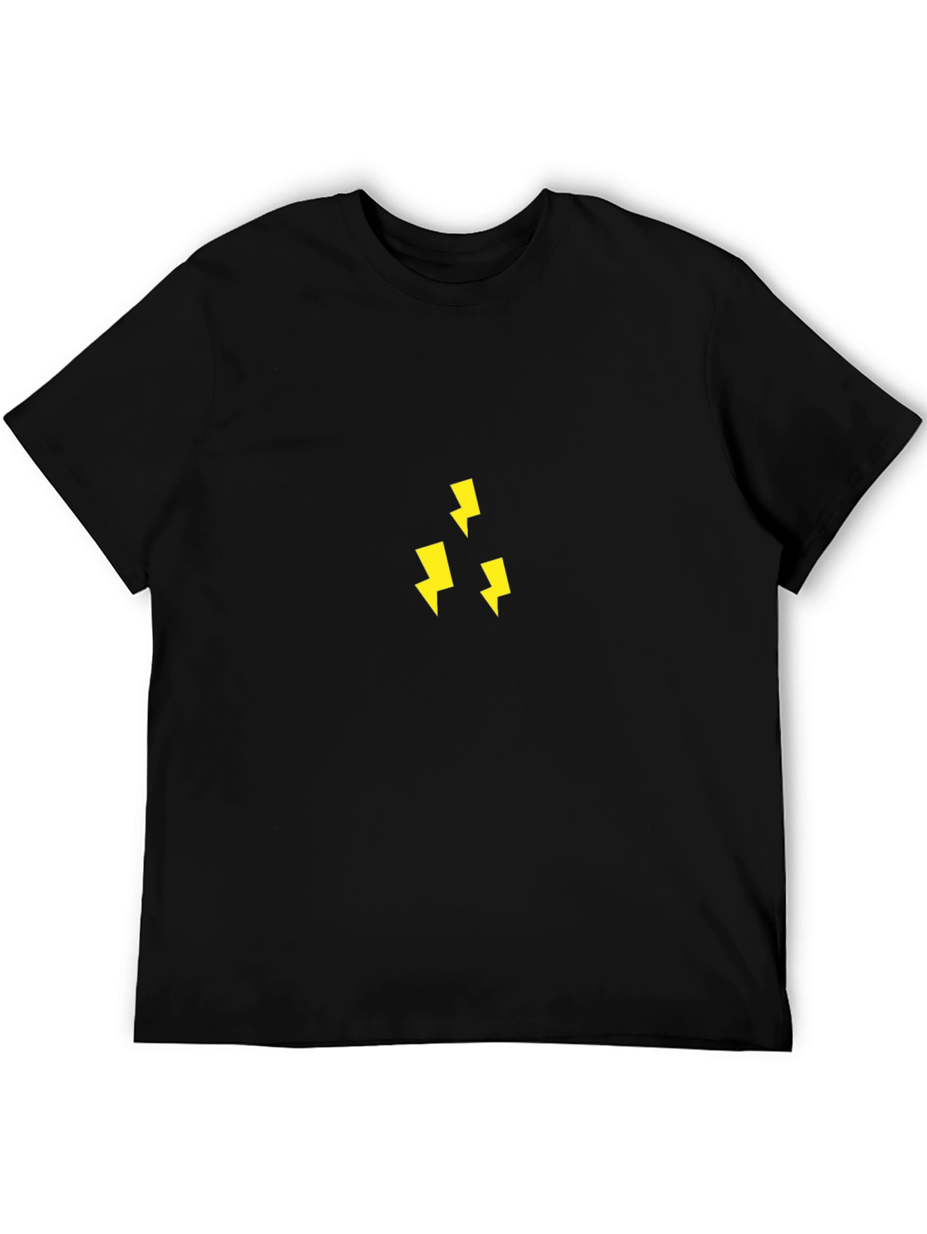Black T-Shirt with Lightning Bolt Design