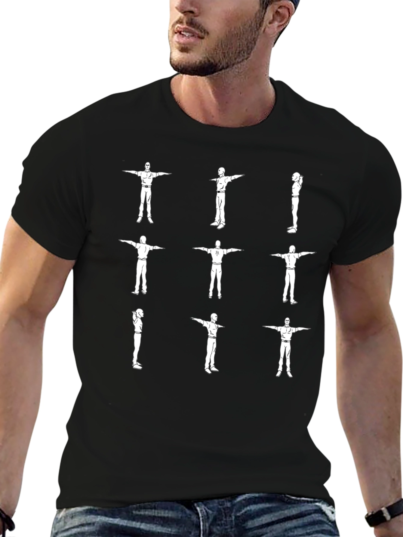 T-Pose Mens Black Graphic Tee