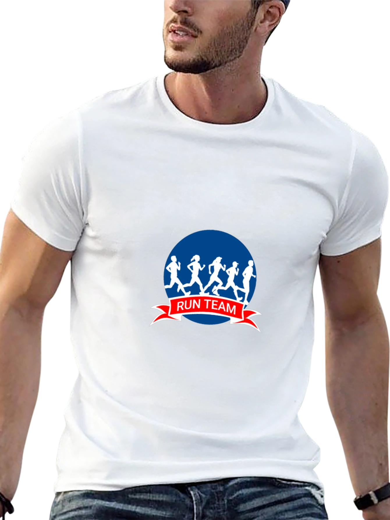 Run Team Graphic Tee - Black Cotton Blend