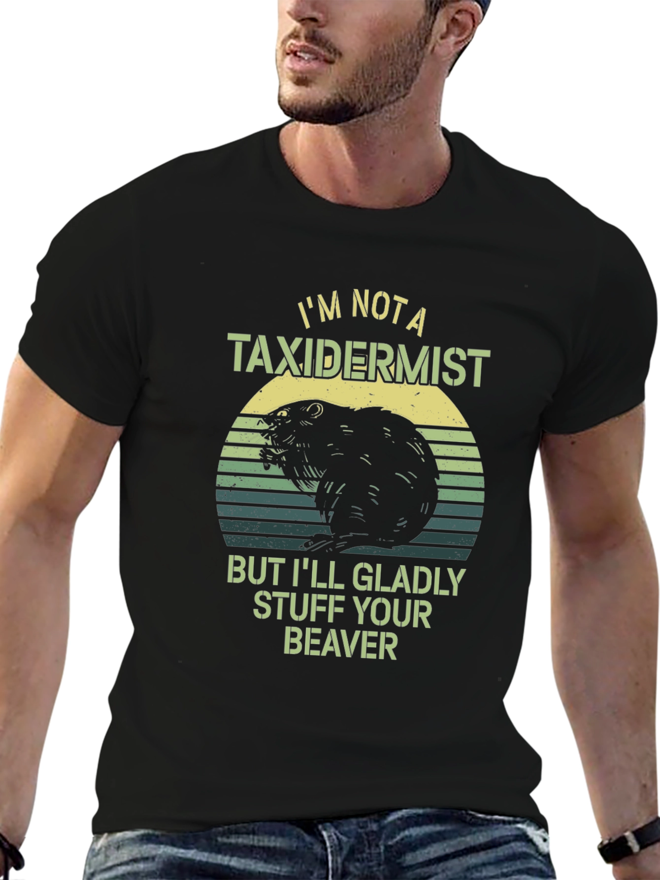 Funny Beaver Taxidermist Humor Graphic T-Shirt