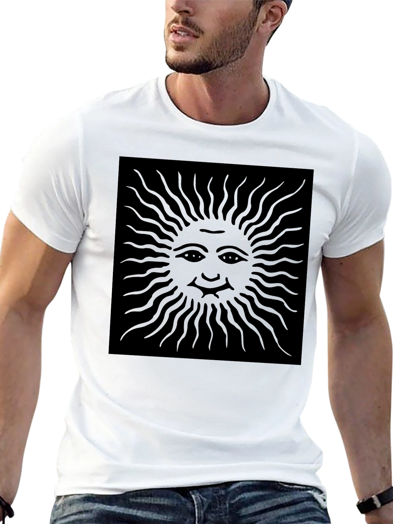 Mystic Sun Graphic Tee - Black Cotton T-Shirt