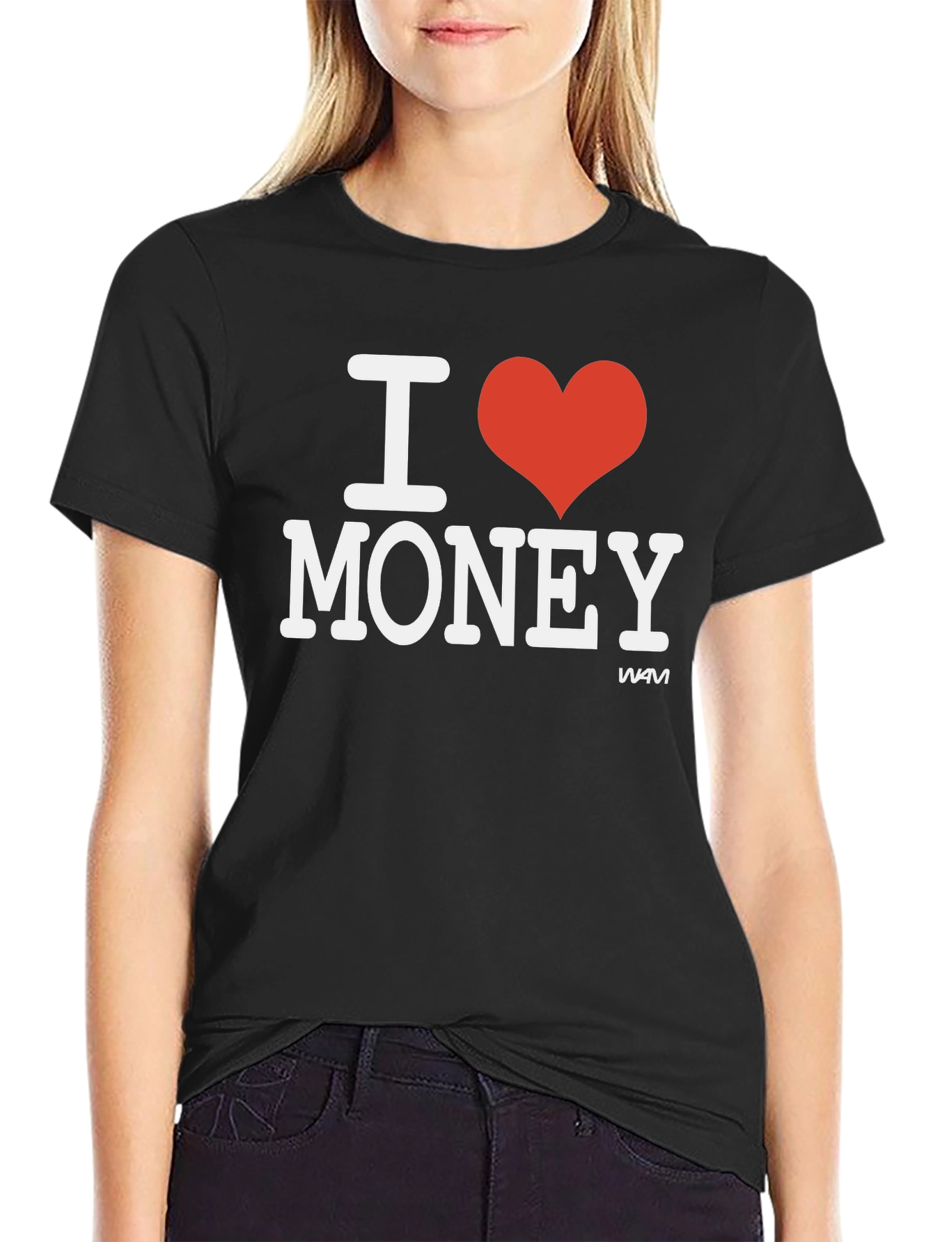 I Heart Money Graphic Tee - Black Cotton Shirt