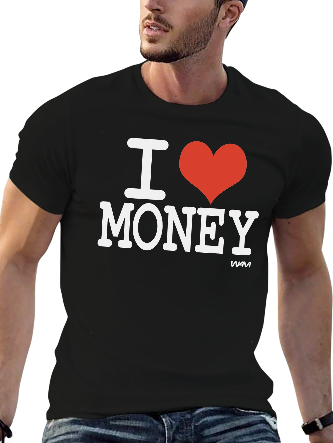 I Heart Money Graphic Tee - Black Cotton Shirt