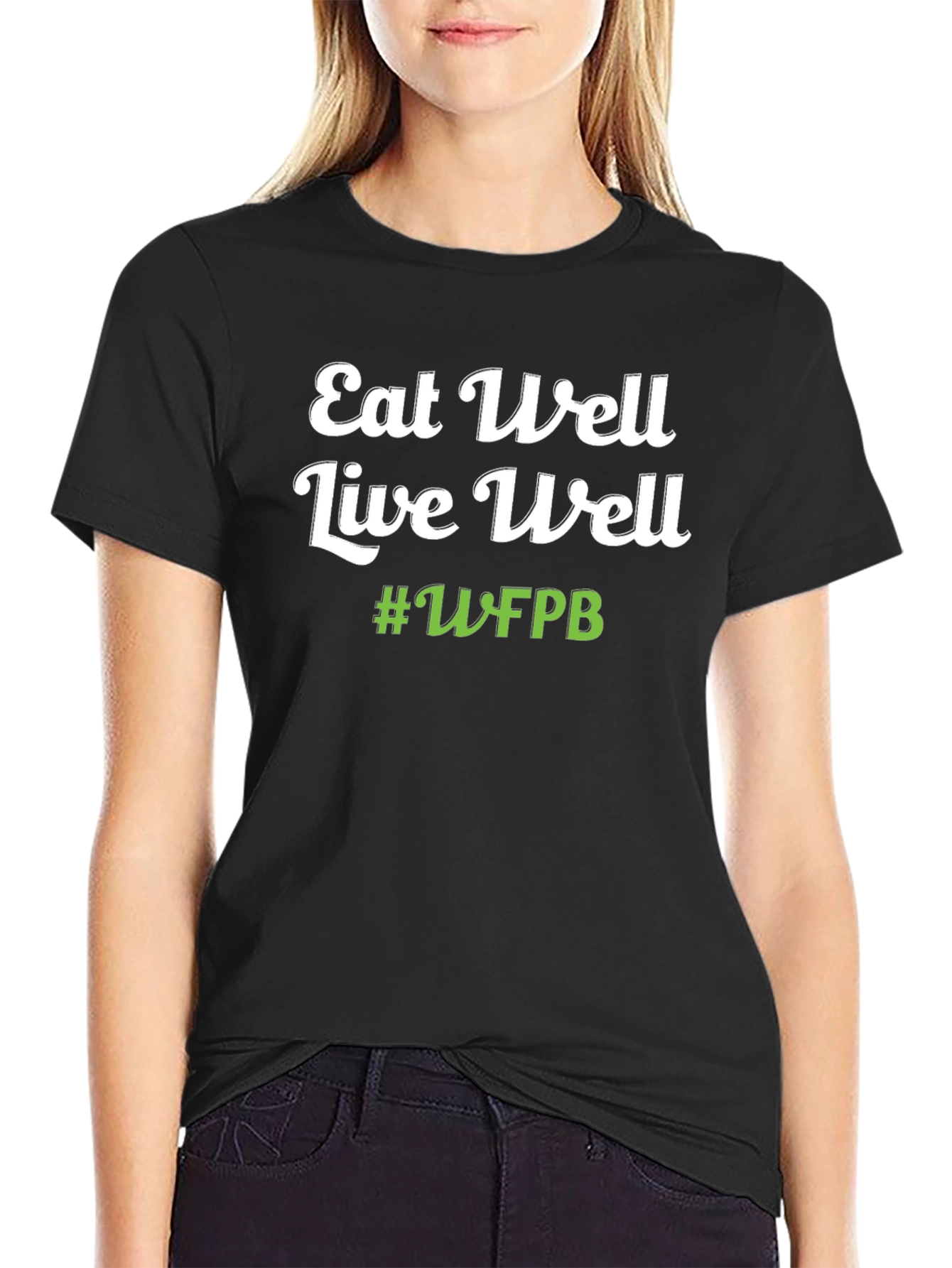 Eat Well Live Well Black T-Shirt