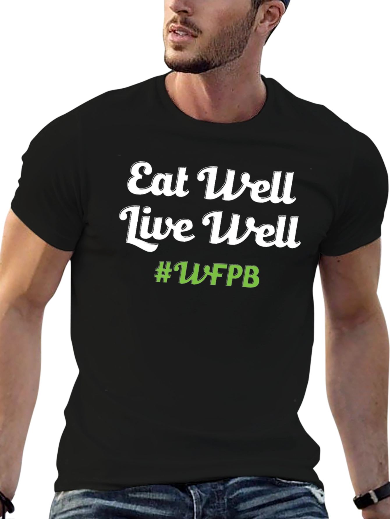 Eat Well Live Well Black T-Shirt