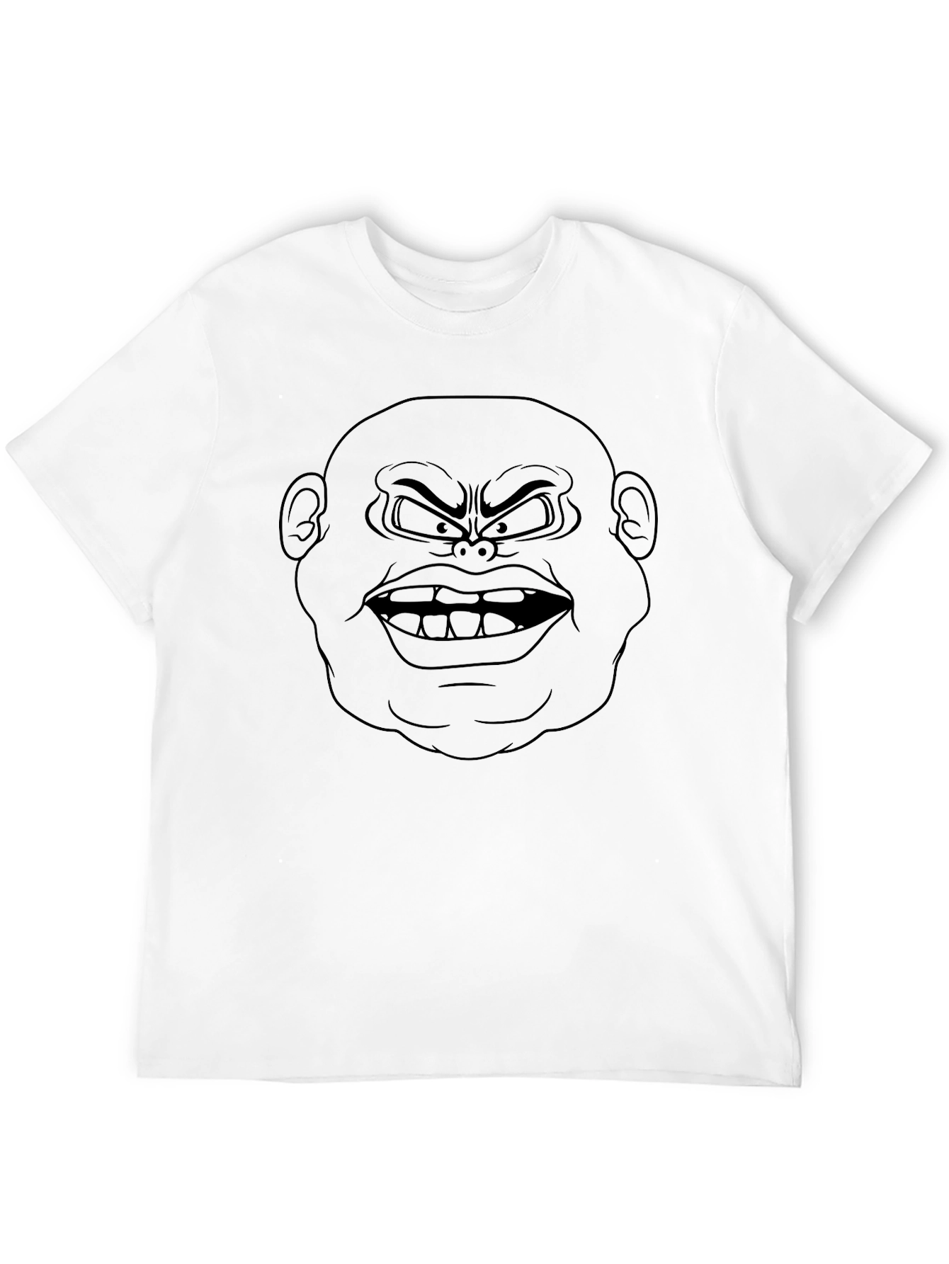 Angry Face Graphic Print Black T-Shirt