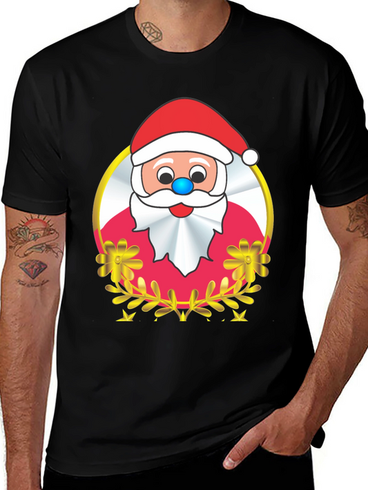 Festive Santa Graphic Tee - Holiday Cheer