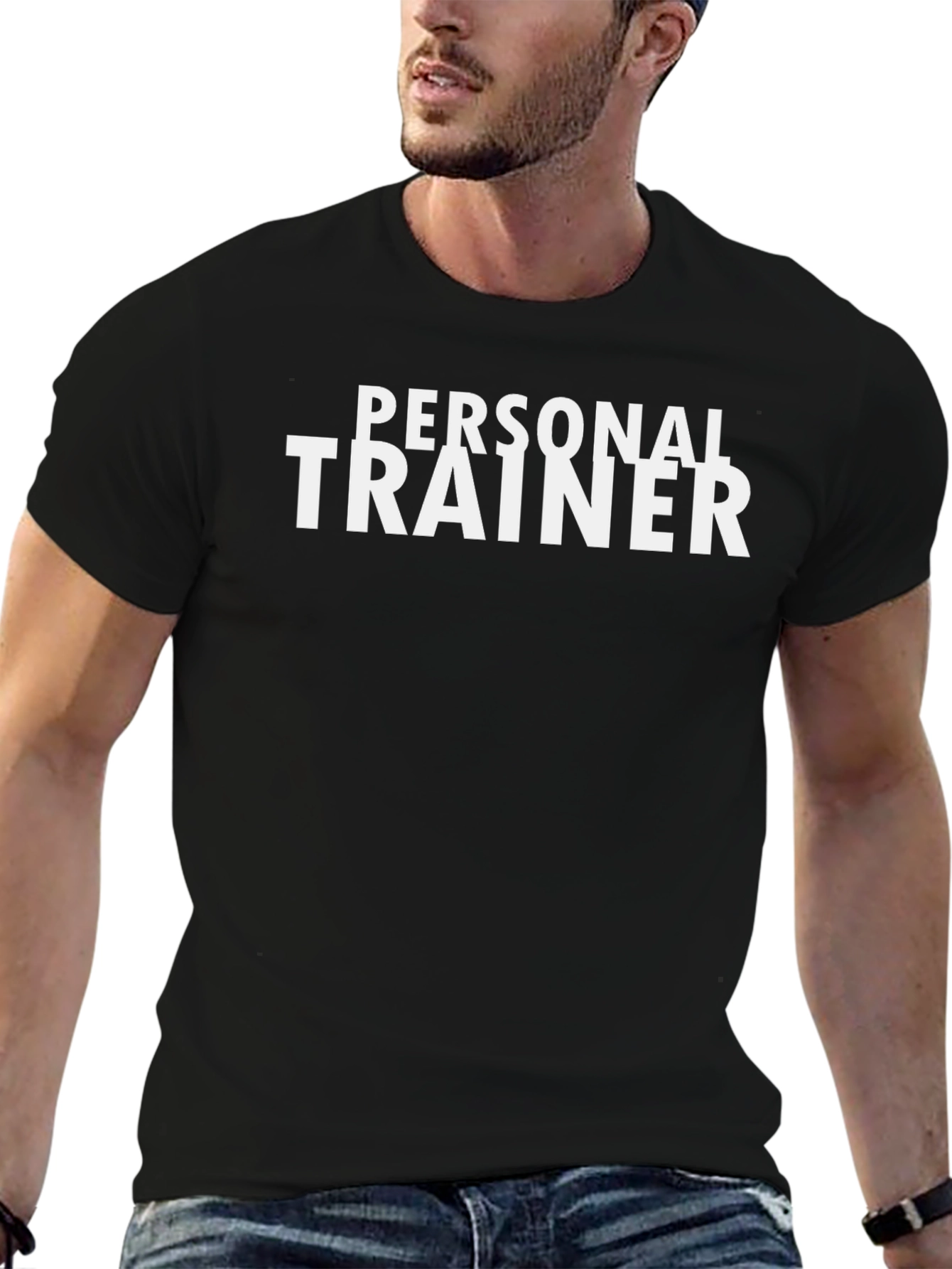 Personal Trainer Black Cotton T-Shirt